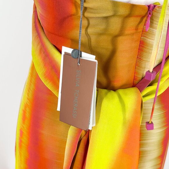 NWT Silvia Tcherassi Eva Dress in Fuschia Lime Stripes - Picture 8 of 10